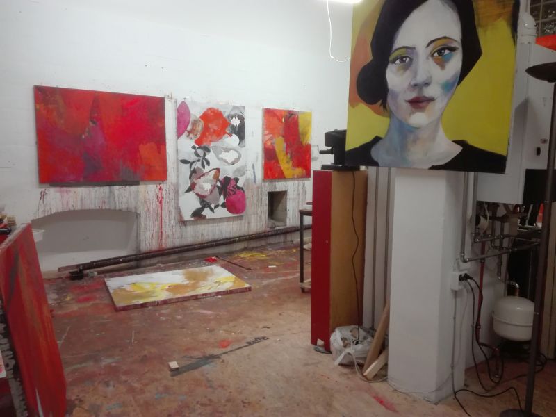 painting at the studio ludwigstrasse